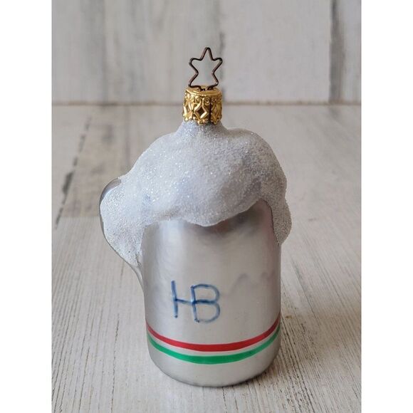 German blown glass HB beer stein glitter ornament Xmas - Picture 1 of 7
